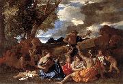 POUSSIN, Nicolas Bacchanal: the Andrians af oil painting
